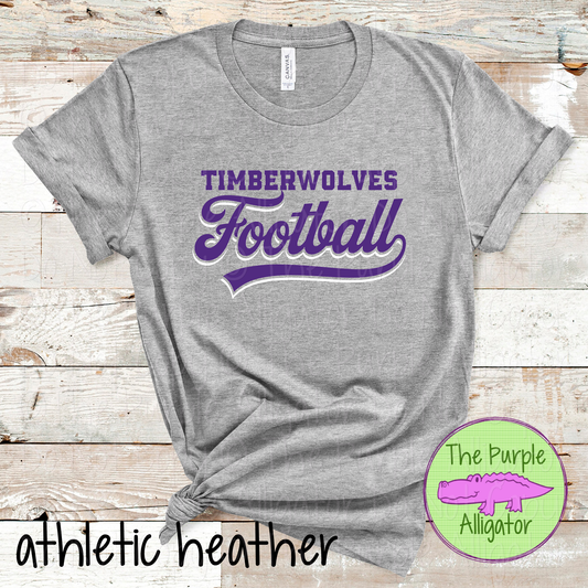 Timberwolves Football 8 – Classic Script Two-Color Football Team Spirit Wear Apparel 0226 SM