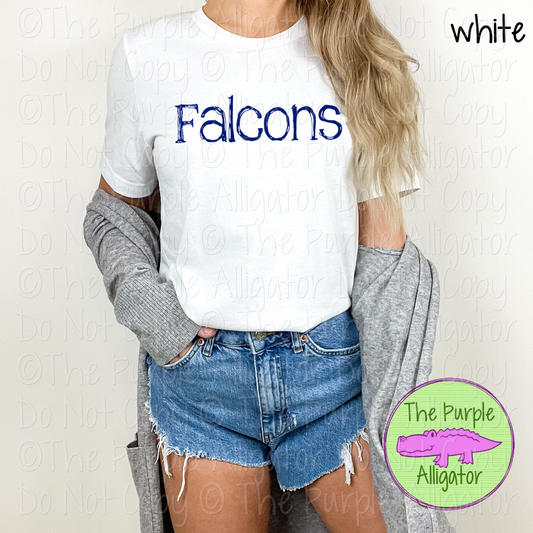 Falcons Distorted | Bold Brush Stroke Spirit Wear Design – Rough Distorted Mascot Style | CHOOSE YOUR TEXT COLOR - 0825 (d2f TPA)