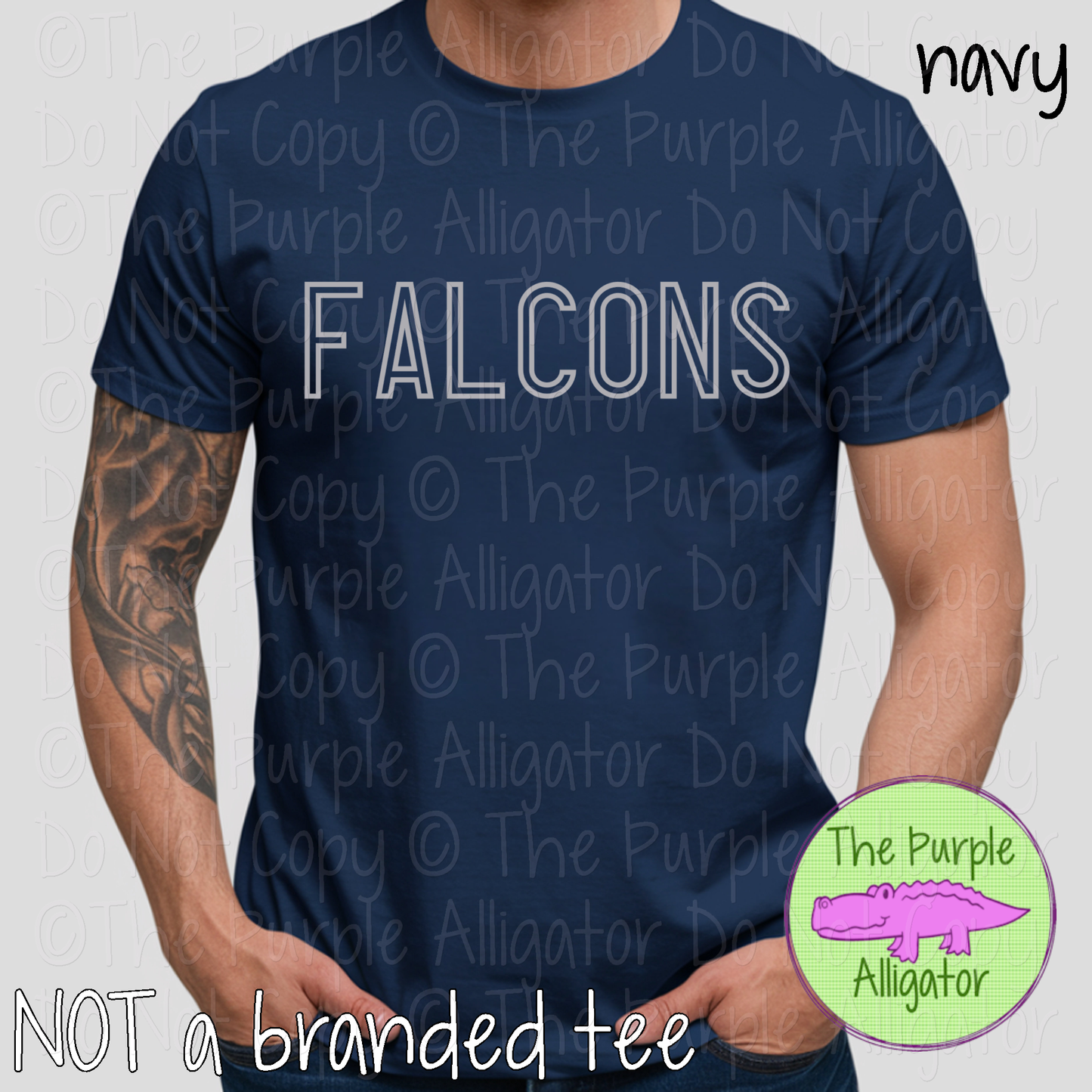 Falcons Iron Line - The Outline Series | Outline Spirit Wear Shirt - Bold Modern Block Design 0226 TPA
