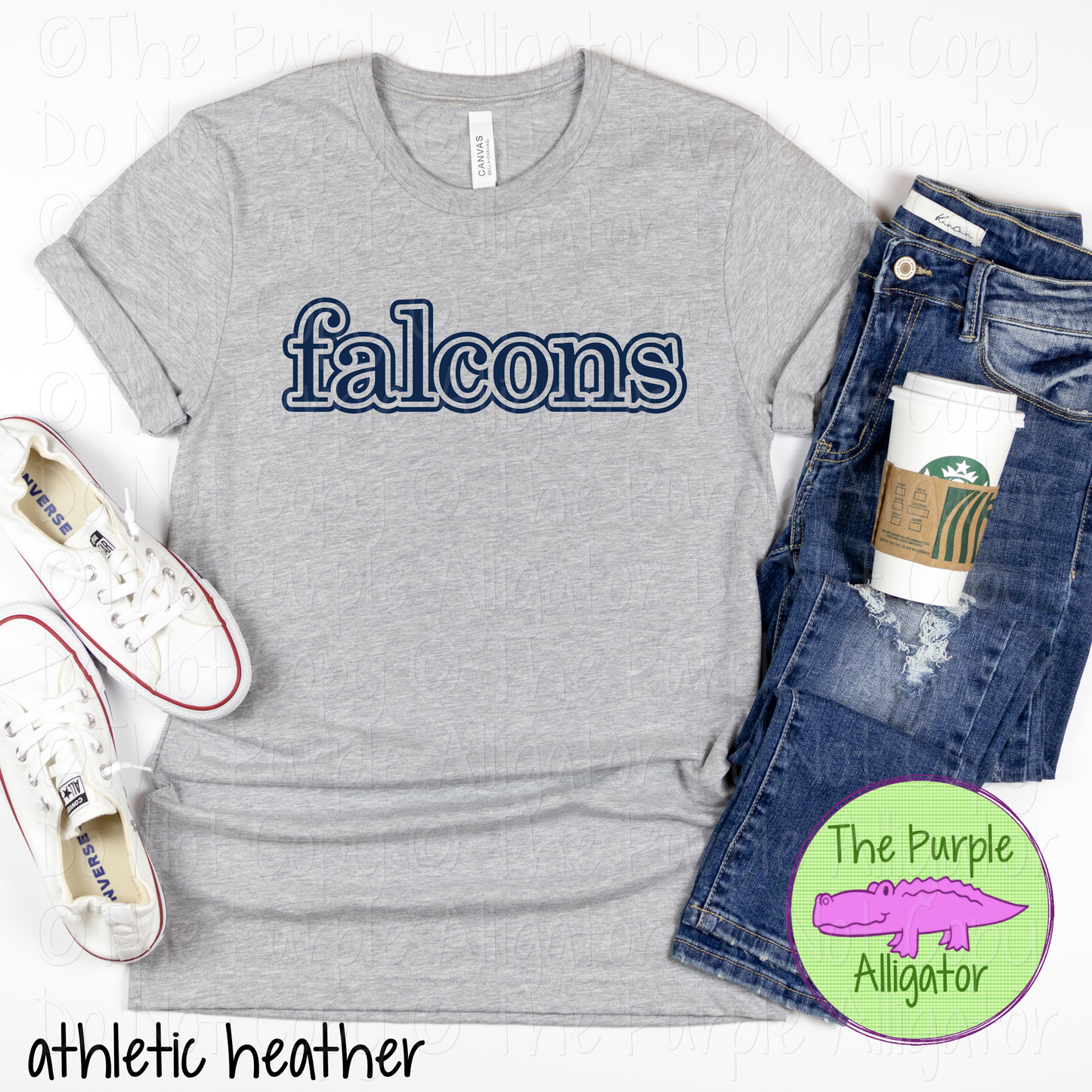 Falcons Legacy Outline - The Classic Series - Custom School & Mascot Spirit Wear Apparel 0626 TPA
