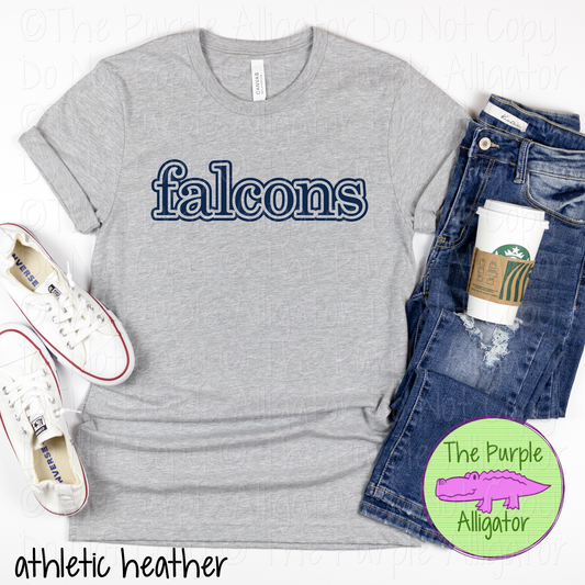 Falcons Legacy Outline - The Classic Series - Custom School & Mascot Spirit Wear Apparel 0626 TPA