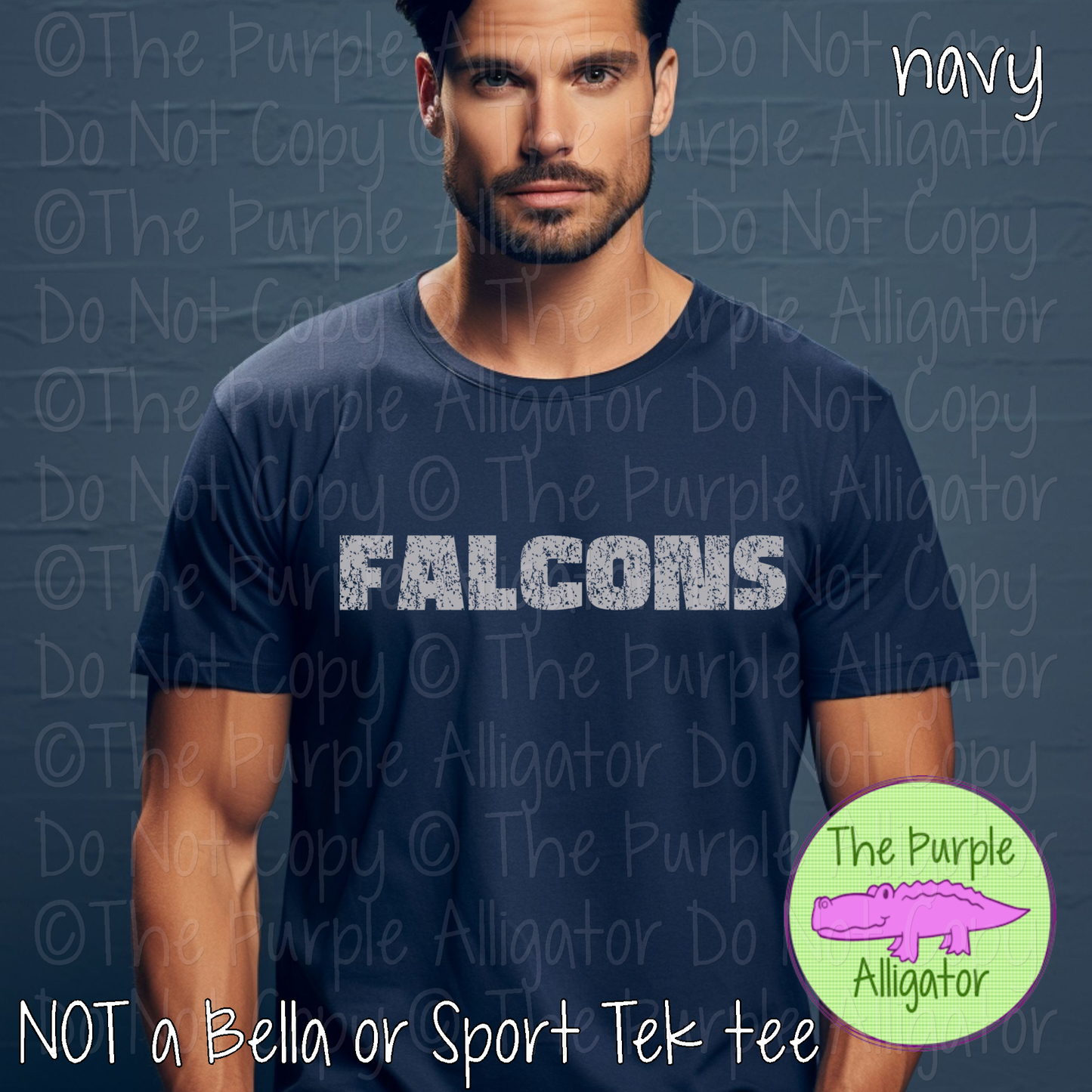 Falcons Hardline The Grunge Series Distressed Block Athletic Spirit Wear 0326 TPA