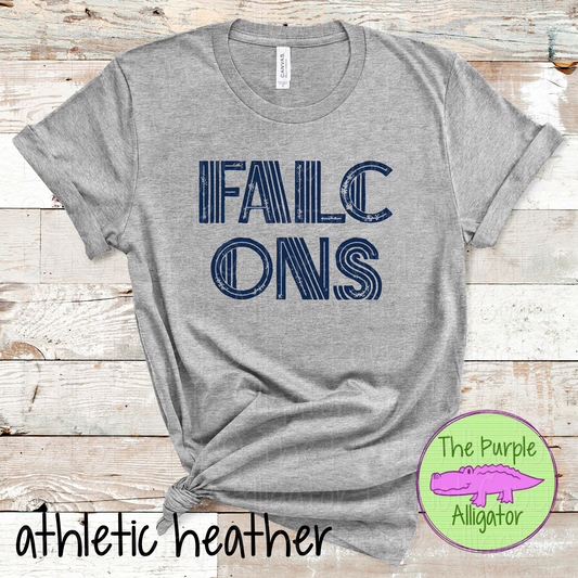Falcons Inline Edge - The Grunge Series - Mascot Spirit Wear Distressed Block Athletic Fan Apparel 0824 TPA