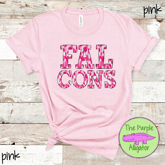 Falcons Pink Out Brush Strokes – Custom Pink Mascot Spirit Wear Breast Cancer Awareness Apparel 0726 TPA