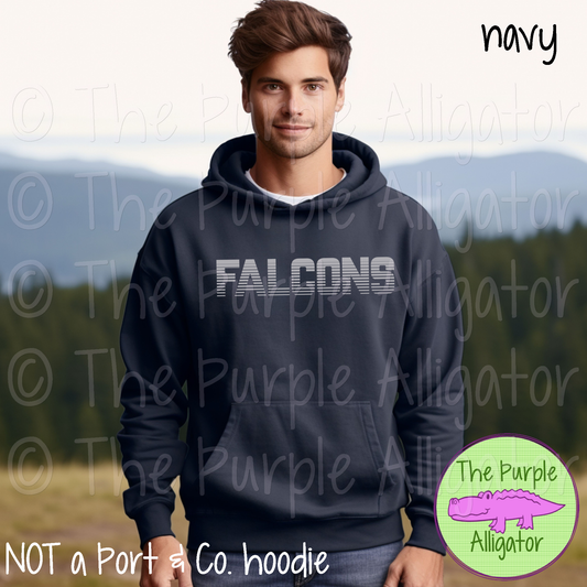 Falcons Championship Mascot School Spirit - CHOOSE YOUR TEXT COLOR (d2f TPA)