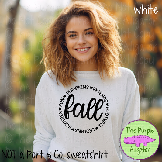 Fall Circle Hearts Shirt, Fall Pumpkins Friends Football Leggings Hoodie Season Apparel 0819 TPA