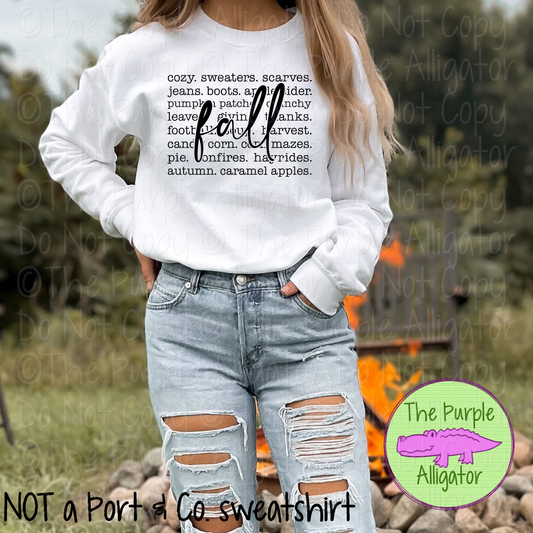 Fall Words Cozy Autumn Lifestyle Shirt, Sweater Weather Fall Apparel 0725 ABS