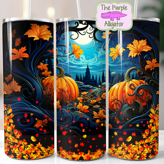 Fall Leaves & Pumpkins Twisted Branch Frame (DRD) 20oz Tumbler