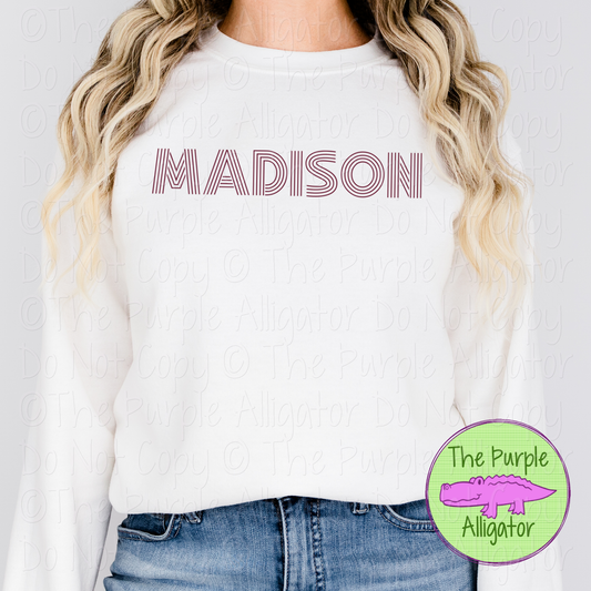 Madison Flashback – The Retro Line Series | Vintage-Inspired Multi-Line Design - CHOOSE YOUR DESIGN COLOR - 1125 (d2f TPA)