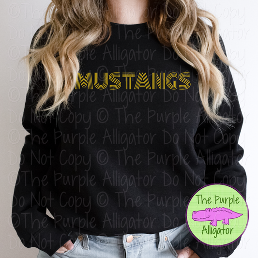 Mustangs Flashback – The Retro Line Series | Vintage-Inspired Multi-Line Design - CHOOSE YOUR DESIGN COLOR - 1125 (d2f TPA)