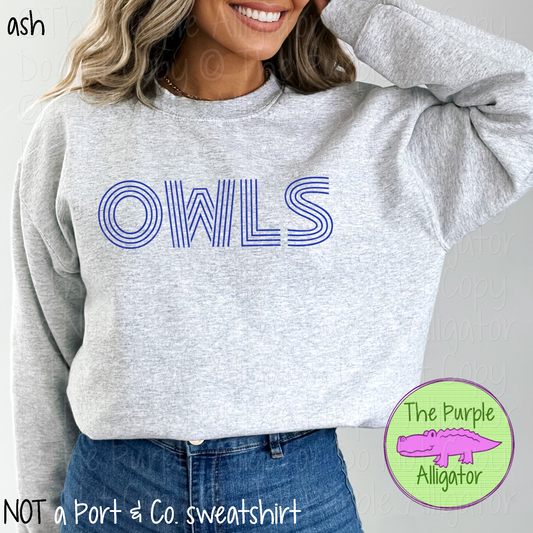 Owls Flashback – The Retro Line Series | Vintage-Inspired Multi-Line Design - CHOOSE YOUR DESIGN COLOR - 1125 (d2f TPA)