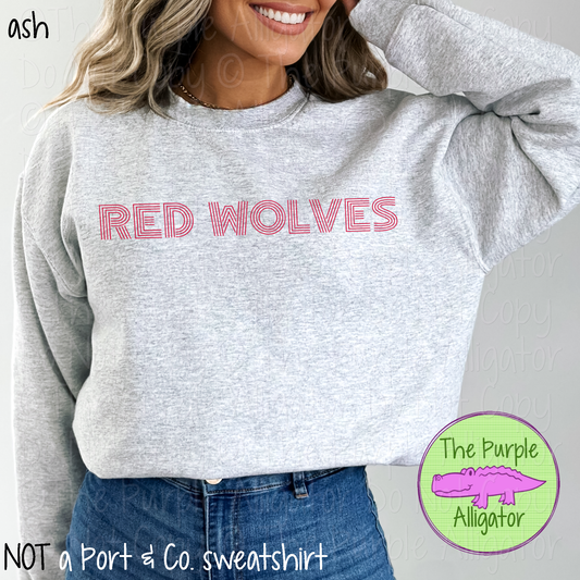Red Wolves Flashback – The Retro Line Series | Vintage-Inspired Multi-Line Design - CHOOSE YOUR DESIGN COLOR - 1125 (d2f TPA)