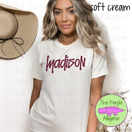 Madison Fresh Graffiti - The Graffiti Series | Bold Street Style Spirit Wear Lettering – CHOOSE YOUR DESIGN COLOR  0925 (d2f TPA)