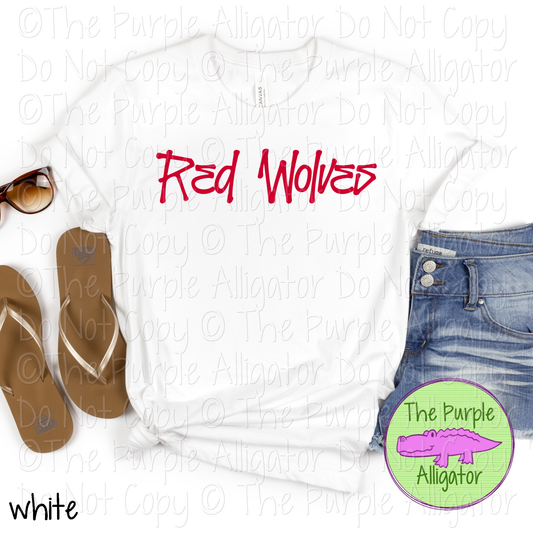 Red Wolves Fresh Graffiti - The Graffiti Series | Bold Street Style Spirit Wear Lettering – CHOOSE YOUR DESIGN COLOR  0925 (d2f TPA)