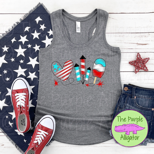 Fireworks Popsicle Flag Heart (d2f HMD)
