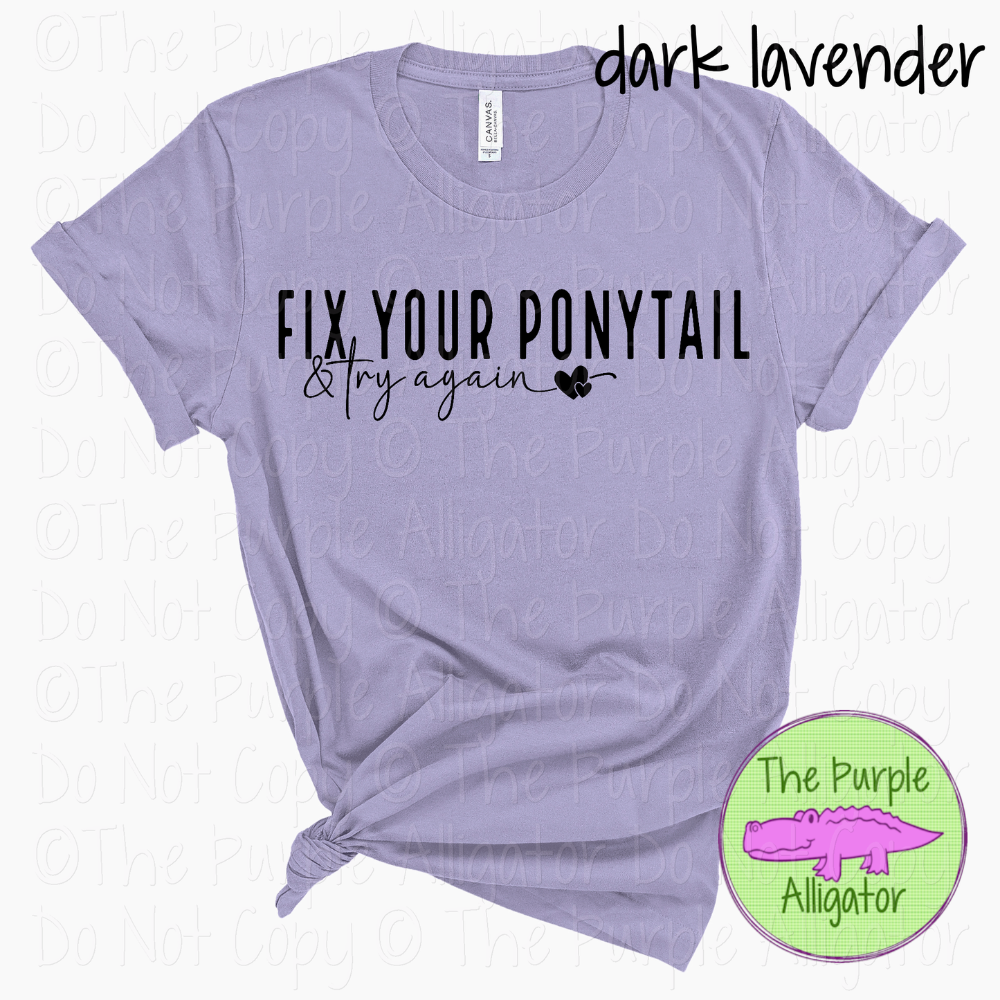 Fix Your Ponytail and Try Again Inspirational Positive Graphic Apparel 0424 SDS