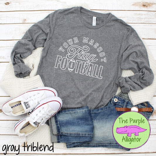 YOUR MASCOT Flag Football 1877 Custom Flag Football Spirit Wear Personalized School Game Day Apparel 0526 MS