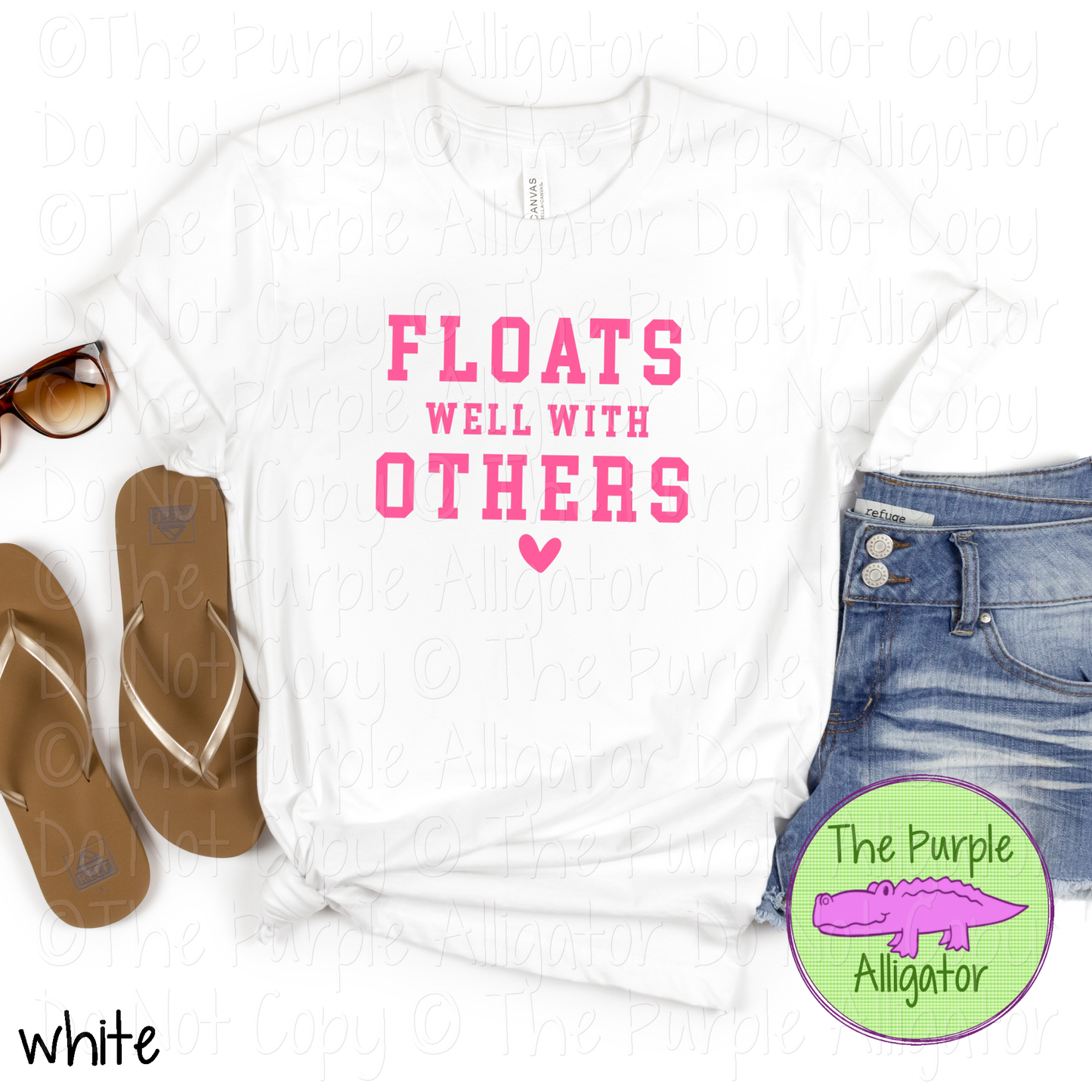 Floats Well With Others – Lake & River Life Summer Floating Humor Apparel 0326 HMD