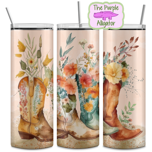 Floral Cowgirl Boots Lineup (DRD) 20oz Tumbler