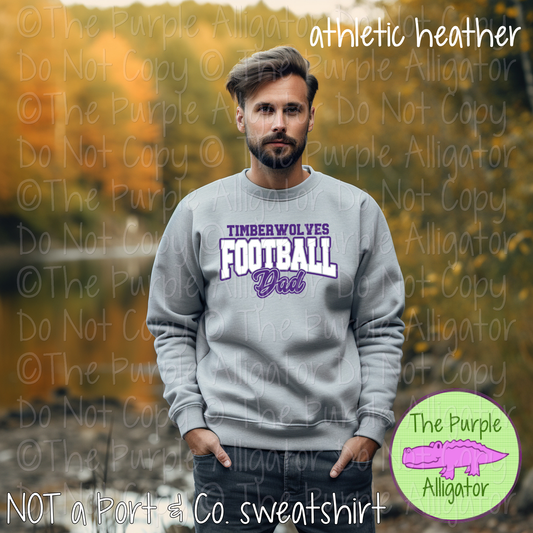 Timberwolves Football Dad SC57 Mascot School Spirit Wear Team Gear - CHOOSE YOUR DESIGN COLORS - 0625 (d2f TPA)