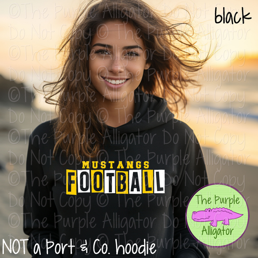 Mustangs Football Halftime Mascot School Spirit Wear Team Gear - CHOOSE YOUR DESIGN COLORS - 0525 (d2f TPA)