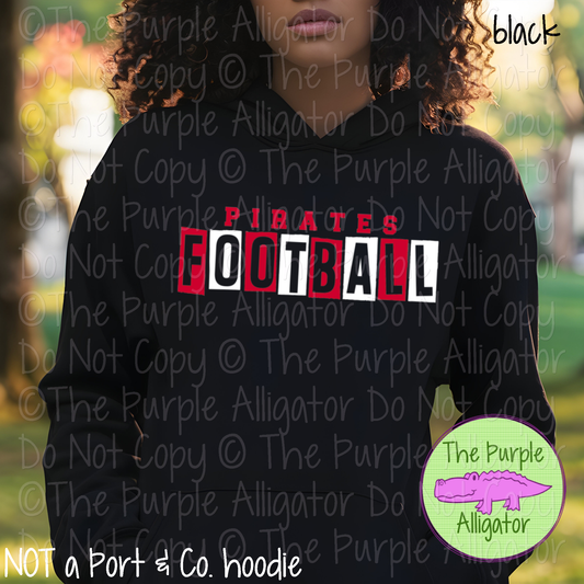 Pirates Football Halftime Mascot School Spirit Wear Team Gear - CHOOSE YOUR DESIGN COLORS - 0525 (d2f TPA)