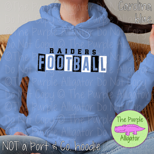 Raiders Football Halftime Mascot School Spirit Wear Team Gear - CHOOSE YOUR DESIGN COLORS - 0525 (d2f TPA)