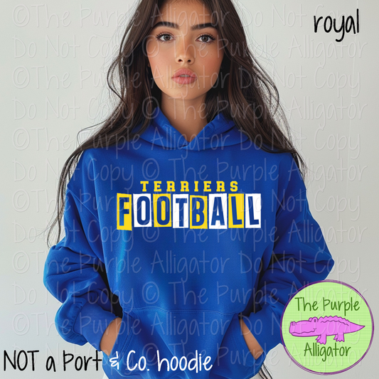 Terriers Football Halftime Mascot School Spirit Wear Team Gear - CHOOSE YOUR DESIGN COLORS - 0525 (d2f TPA)