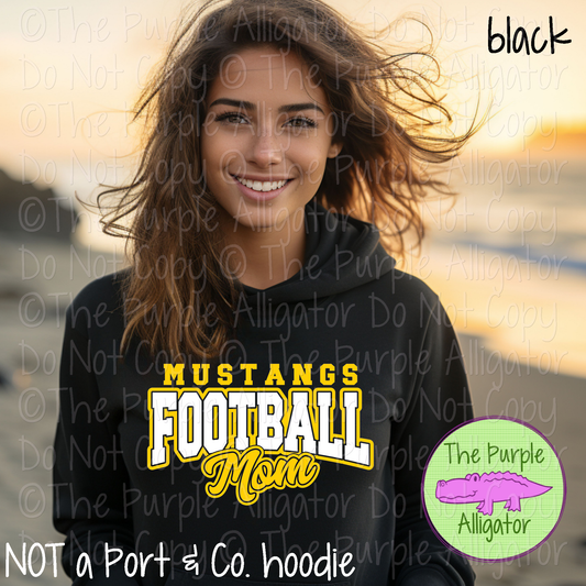 Mustangs Football Mom SC56 Mascot School Spirit Wear Team Gear - CHOOSE YOUR DESIGN COLORS - 0625 (d2f TPA)