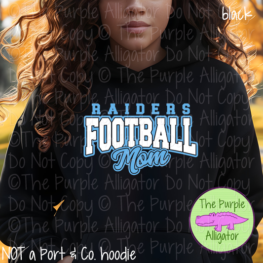 Raiders Football Mom SC56 Mascot School Spirit Wear Team Gear - CHOOSE YOUR DESIGN COLORS - 0625 (d2f TPA)