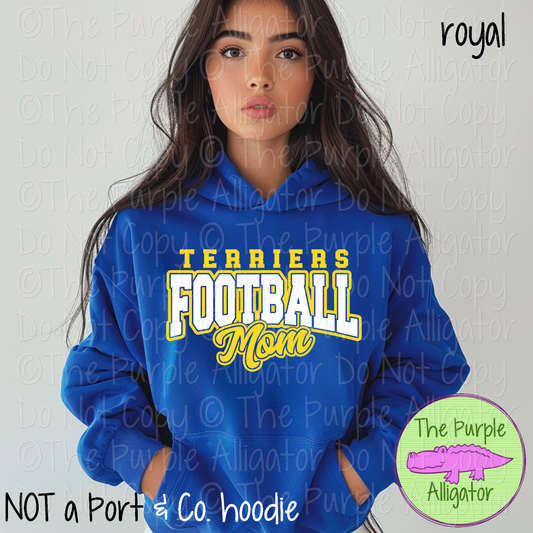 Terriers Football Mom SC56 Mascot School Spirit Wear Team Gear - CHOOSE YOUR DESIGN COLORS - 0625 (d2f TPA)