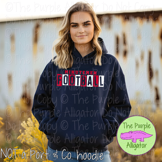 Minutemen Football Halftime Mascot School Spirit Wear Team Gear - CHOOSE YOUR DESIGN COLORS - 0525 (d2f TPA)