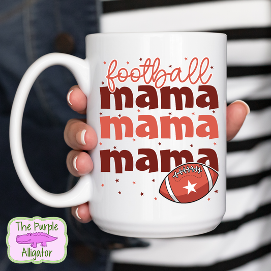 Football Mama Mama Mama 15oz Ceramic Mug