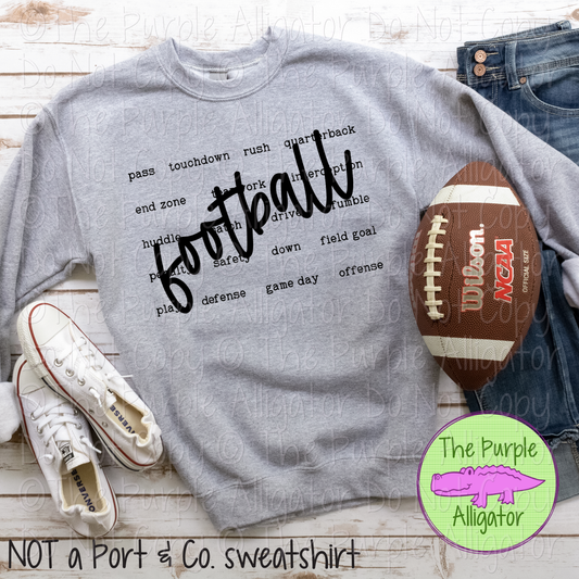 Football Typography Word Art Game Day Spirit Wear Apparel 0426 TPA