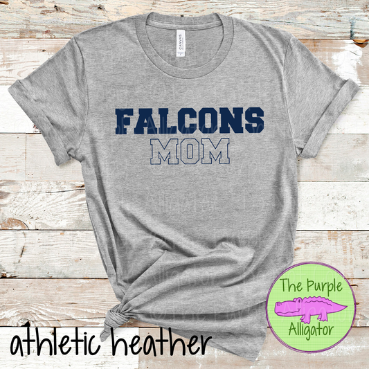 Falcons Mom Flip Side - The Outline Series | Custom Spiritwear for Moms - CHOOSE YOUR TEXT COLOR  1025 (d2f TPA)