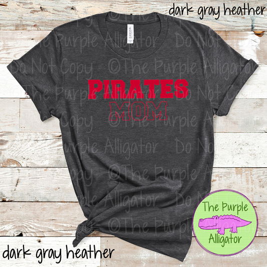 Pirates Mom Flip Side - The Outline Series | Custom Spiritwear for Moms - CHOOSE YOUR TEXT COLOR  1025 (d2f TPA)