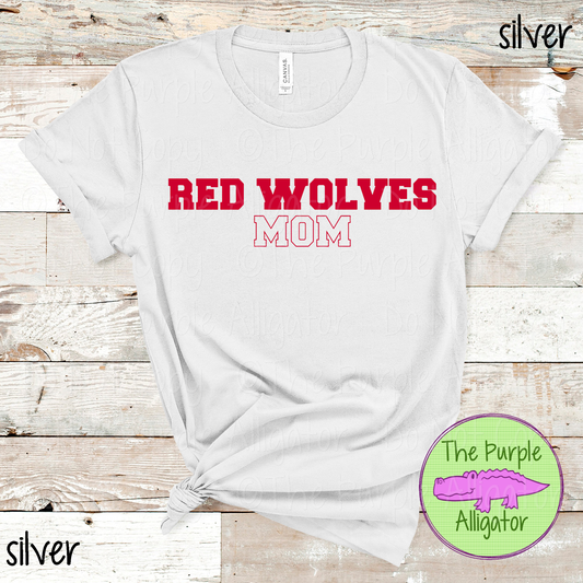 Red Wolves Mom Flip Side - The Outline Series | Custom Spiritwear for Moms - CHOOSE YOUR TEXT COLOR  1025 (d2f TPA)