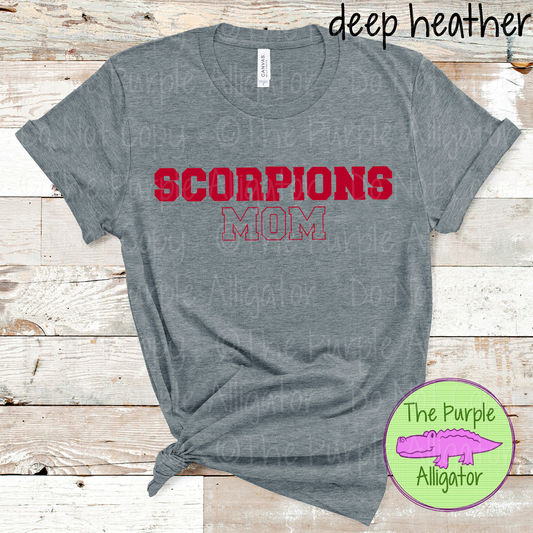 Scorpions Mom Flip Side - The Outline Series | Custom Spiritwear for Moms - CHOOSE YOUR TEXT COLOR  1025 (d2f TPA)