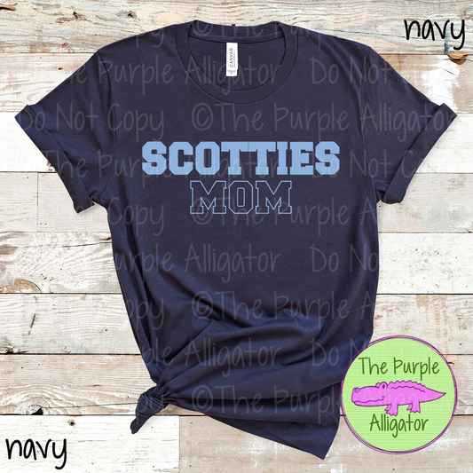 Scotties Mom Flip Side - The Outline Series | Custom Spiritwear for Moms - CHOOSE YOUR TEXT COLOR  1025 (d2f TPA)