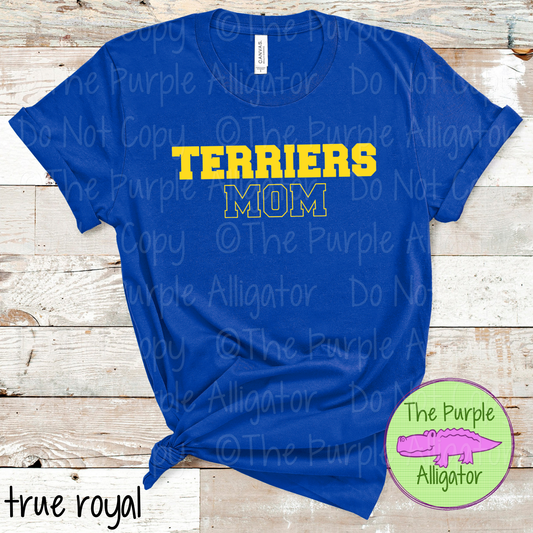 Terriers Mom Flip Side - The Outline Series | Custom Spiritwear for Moms - CHOOSE YOUR TEXT COLOR  1025 (d2f TPA)