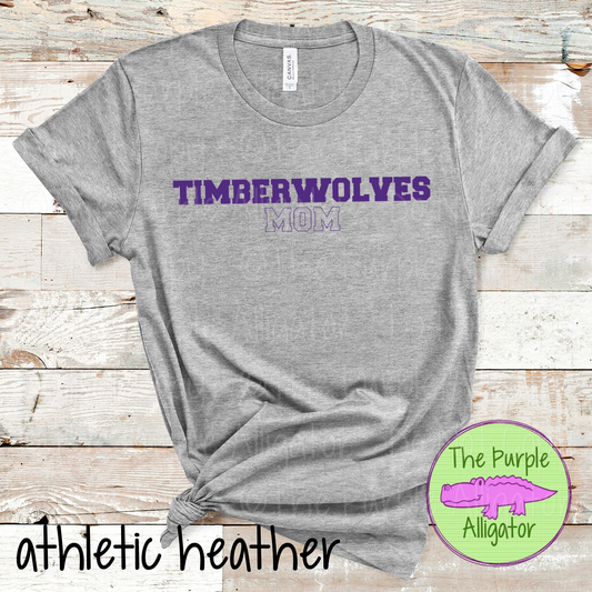 Timberwolves Mom Flip Side - The Outline Series | Custom Spiritwear for Moms - CHOOSE YOUR TEXT COLOR  1025 (d2f TPA)