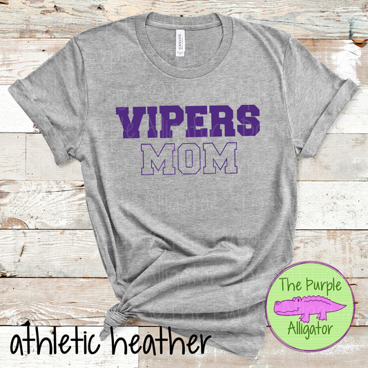 Vipers Mom Flip Side - The Outline Series | Custom Spiritwear for Moms - CHOOSE YOUR TEXT COLOR  1025 (d2f TPA)
