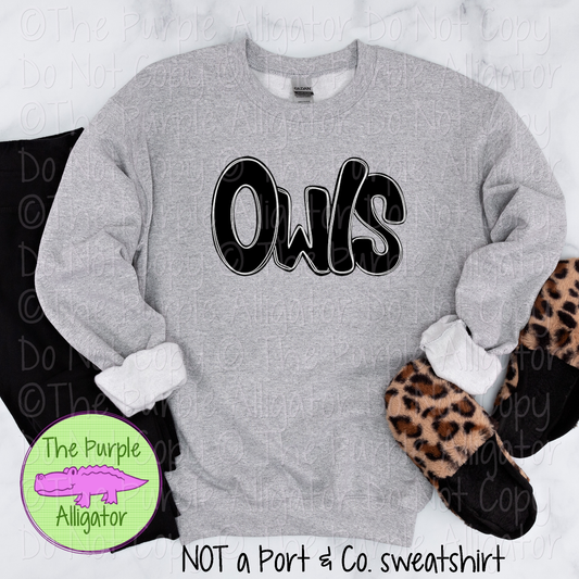 Owls Funky Doodle Mascot School Spirit 1224 (d2f SWD)