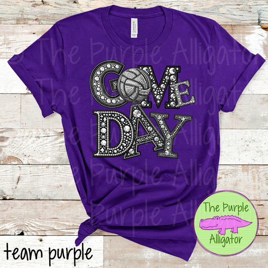 Game Day Volleyball Faux Rhinestone (d2f TED)