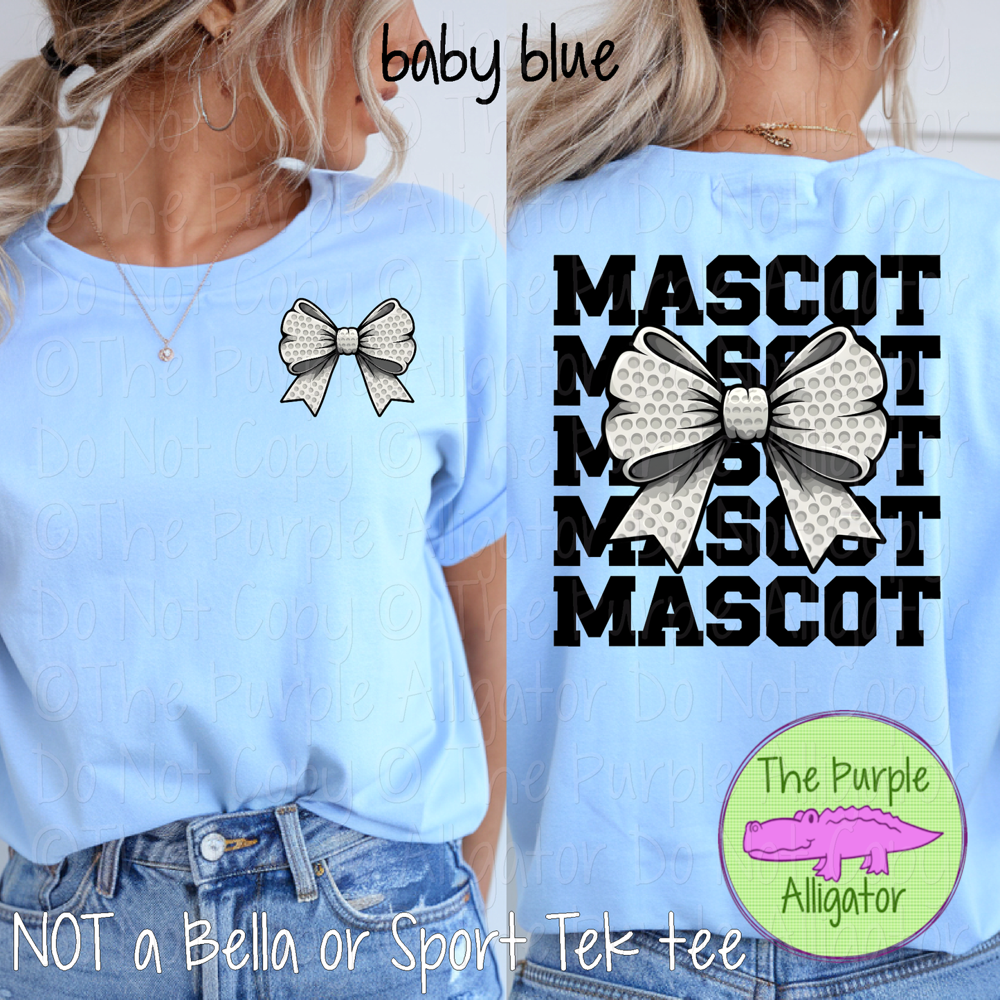 YOUR MASCOT Stack Golf Bow Front Back Mascot School Spirit Shirt Golf Team Apparel Game Day Fan Wear 0425 TPA