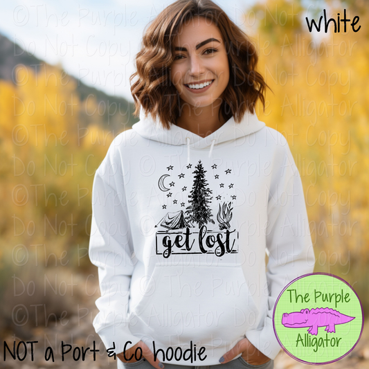 Get Lost – Camping Night Sky Forest Adventure Nature Lover Outdoor Graphic Apparel  0323 HMD