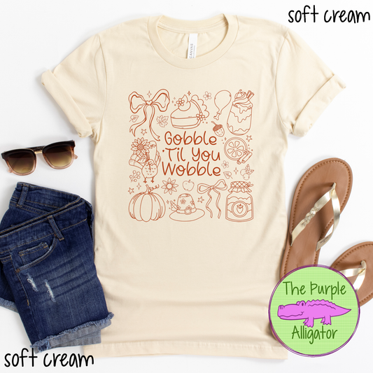 Gobble 'Til You Wobble – Thanksgiving Quote Outline Design 0825 (d2f TRA)