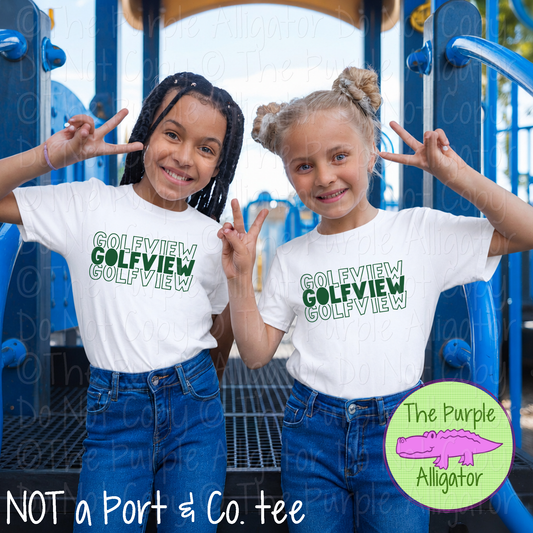 Golfview Block Party - The Stacked Series | Custom School & Mascot Spirit Wear Shirt | Personalized Fan Apparel 0126 TPA