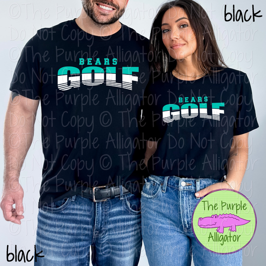 Bears Golf SC3 Mascot School Spirit - CHOOSE YOUR DESIGN COLORS - 0625 (d2f TPA)