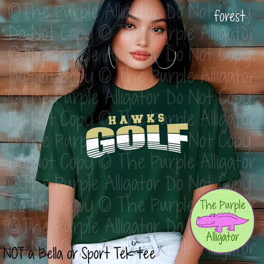 Hawks Golf SC3 Mascot School Spirit - CHOOSE YOUR DESIGN COLORS - 0625 (d2f TPA)